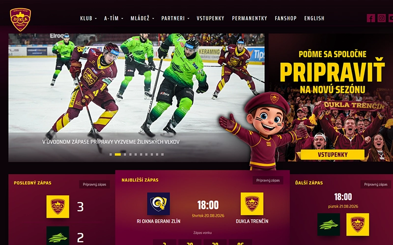 Nový web HK Dukla Trenčín